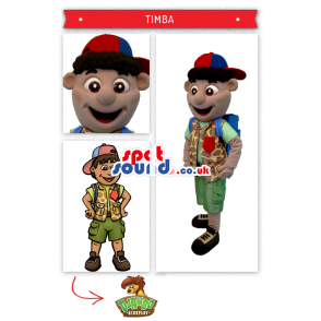 Adventurous Cartoon Boy Character Wearing A Cap - Custom Mascots