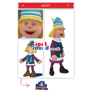 Funny Viking Mascot With Special Helmet And Clothes - Custom