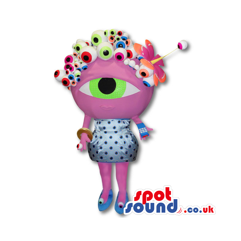 Amazing Pink Big Eye Colourful Fantasy Mascot - Custom Mascots