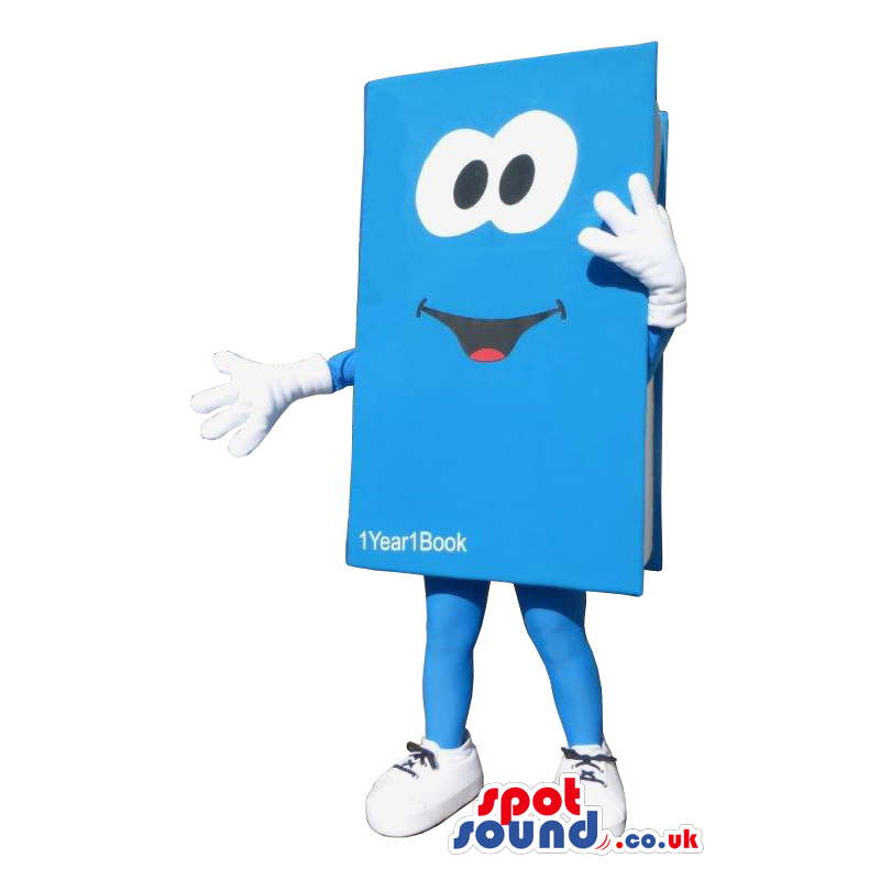 Funny Big Blue Book With Test And Huge Eyes - Custom Mascots