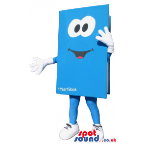 Funny Big Blue Book With Test And Huge Eyes - Custom Mascots