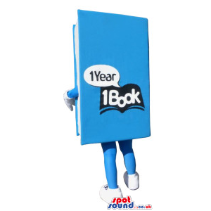 Funny Big Blue Book With Test And Huge Eyes - Custom Mascots