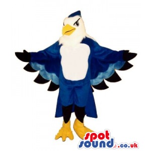 Blue And White Eagle Plush Mascot - Custom Mascots