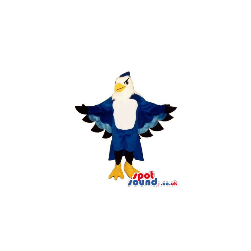 Blue And White Eagle Plush Mascot - Custom Mascots