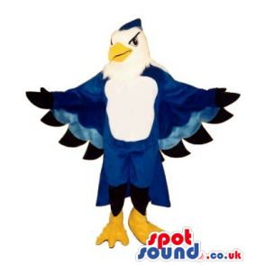 Blue And White Eagle Plush Mascot - Custom Mascots