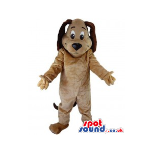 Cute Brown Dog Plush Mascot With Black Long Ears - Custom