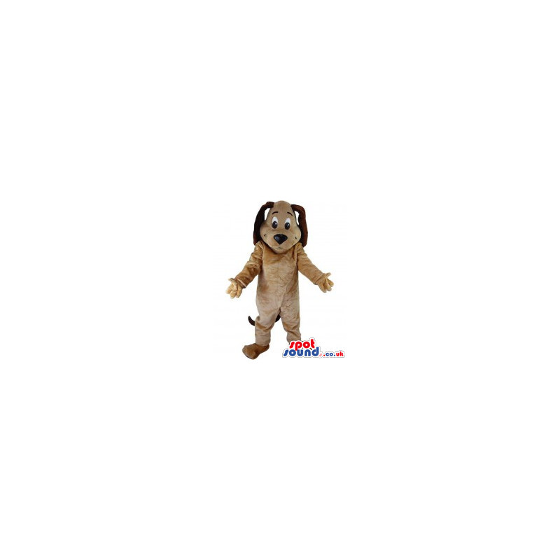 Cute Brown Dog Plush Mascot With Black Long Ears - Custom