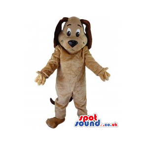 Cute Brown Dog Plush Mascot With Black Long Ears - Custom