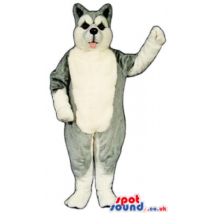 White And Grey Husky Or Wolf Plush Mascot - Custom Mascots