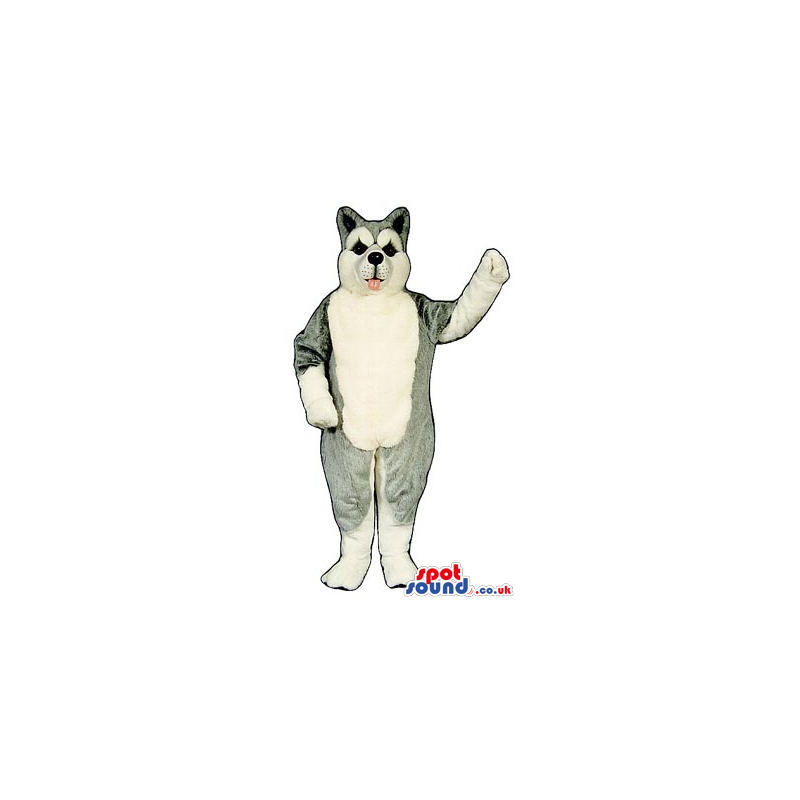 White And Grey Husky Or Wolf Plush Mascot - Custom Mascots