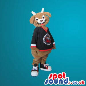 Funny Brown Animal Plush Mascot With A Sports Jersey - Custom