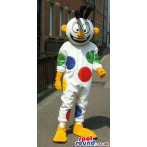 Hilarious Mascot With Colourful Dots And A Round Head - Custom