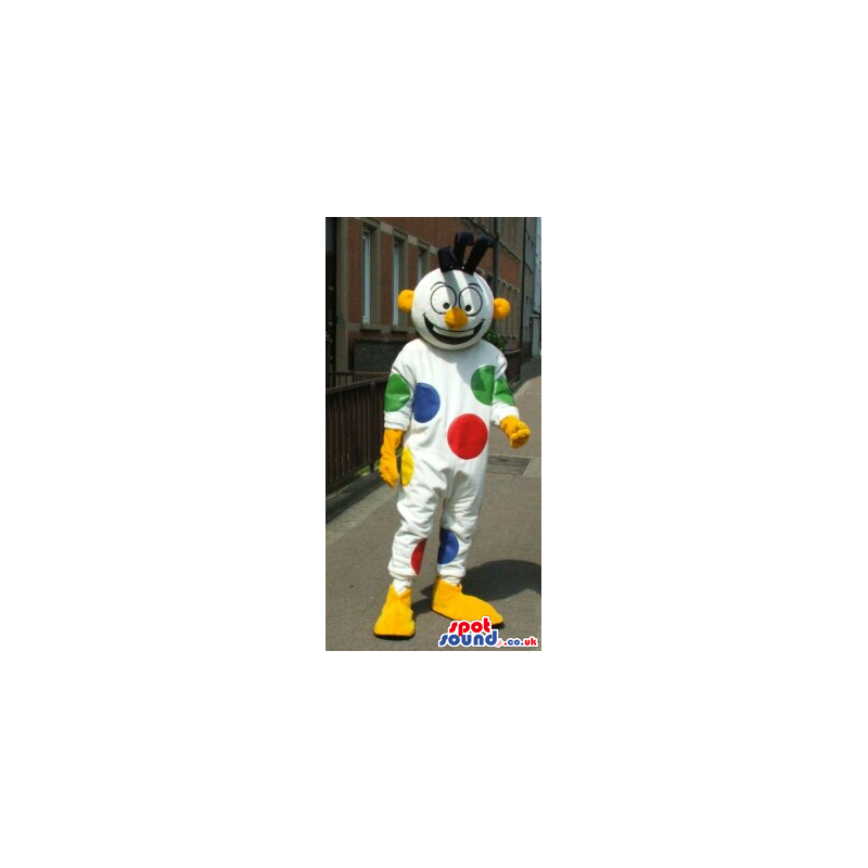 Hilarious Mascot With Colourful Dots And A Round Head - Custom