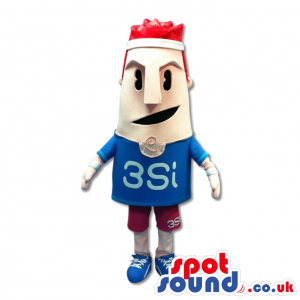 Sports Man Mascot With Red Hair And Headband - Custom Mascots