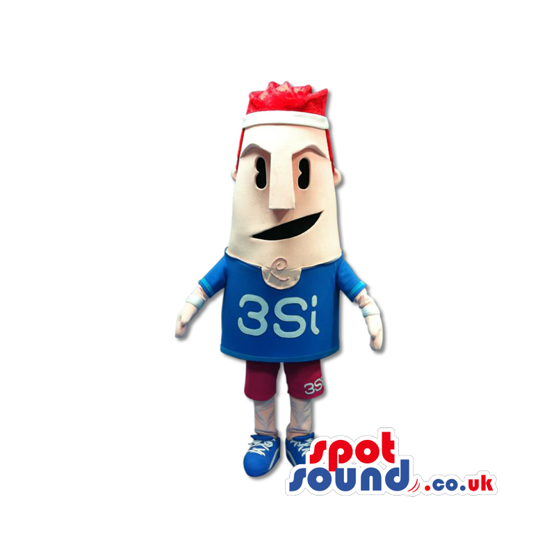 Sports Man Mascot With Red Hair And Headband - Custom Mascots