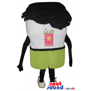 Cartoon Drawing Mascot With Green Shorts - Custom Mascots