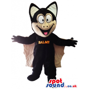 Customisable Happy Bat Plush Mascot With Text - Custom Mascots