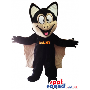 Customisable Happy Bat Plush Mascot With Text - Custom Mascots