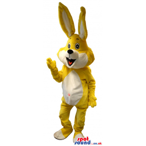 Easter Yellow And White Bunny Plush Mascot - Custom Mascots