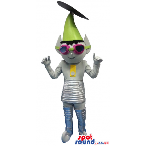 Cosmic Boy Mascot With A Green Pointy Hat - Custom Mascots