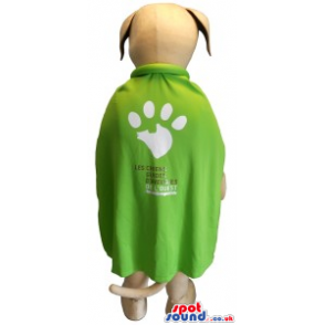 Beige Super Hero Dog With Green Cape And A Letter - Custom