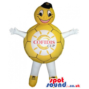Round Yellow And White Ball With Big Logo And Head - Custom