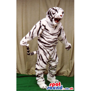 Customisable White Exotic Tiger Plush Mascot - Custom Mascots