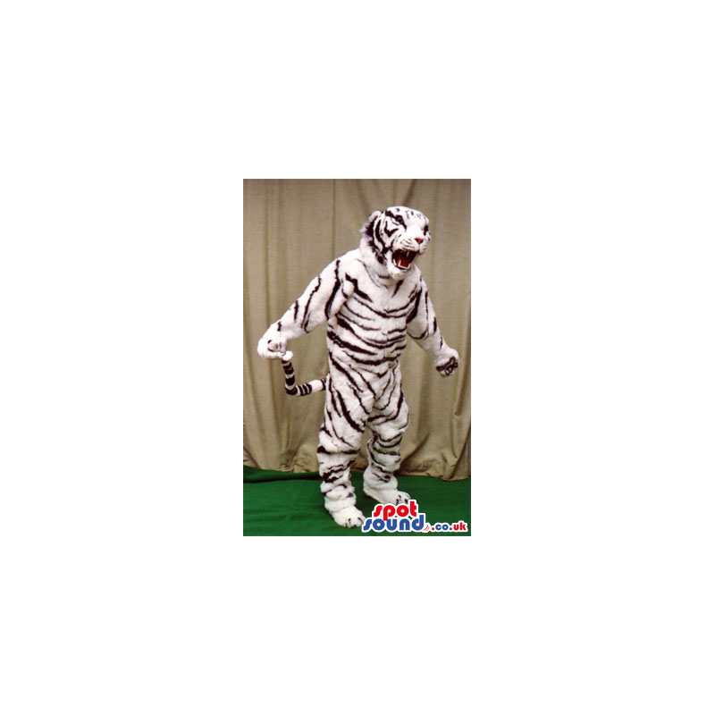 Customisable White Exotic Tiger Plush Mascot - Custom Mascots