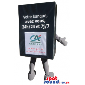 Big Advertising Box Panel Mascot With Text And Logo - Custom