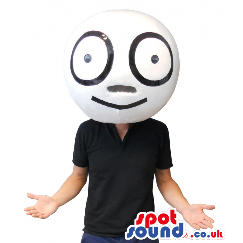 White Ball Head For Mascots With Huge Eyes - Custom Mascots