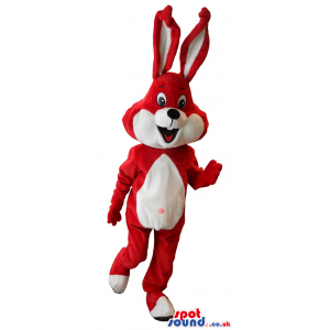 Red And White Bunny Plush Mascot - Custom Mascots