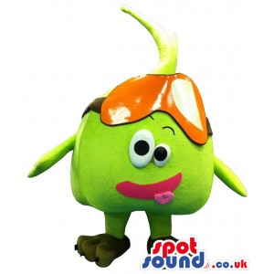 Cute Green Pea Vegetable Mascot With Funny Face - Custom Mascots