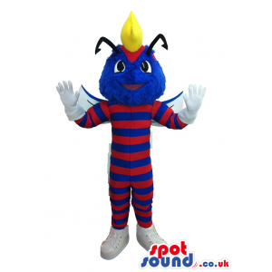 Blue And Red Striped Insect Plush Mascot - Custom Mascots