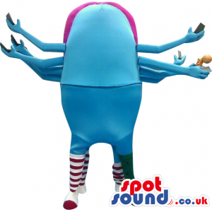 Amazing Big Talkative Mouth Mascot With Many Arms - Custom