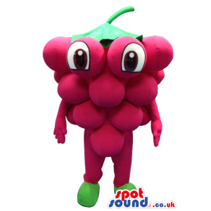 Red Grape Cluster With Cute Eyes And Green Shoes - Custom
