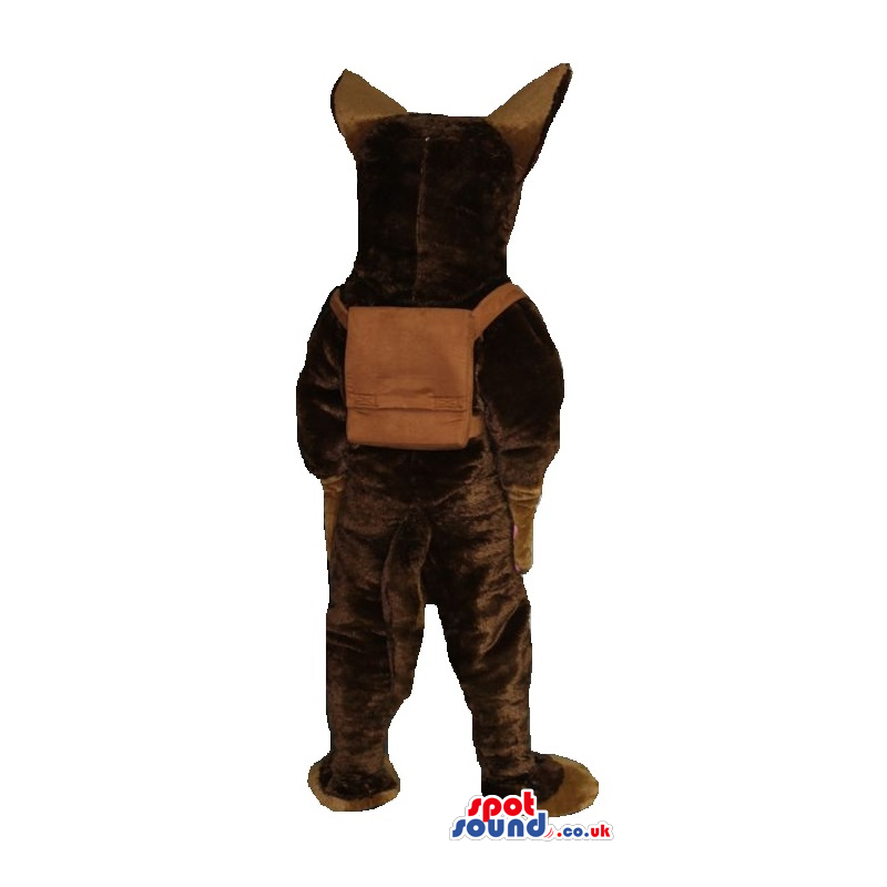 Brown Wolf Plush Mascot With Back Pack - Custom Mascots