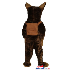 Brown Wolf Plush Mascot With Back Pack - Custom Mascots