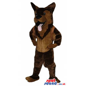 Brown Wolf Plush Mascot With Back Pack - Custom Mascots