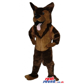 Brown Wolf Plush Mascot With Back Pack - Custom Mascots