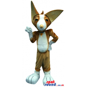 Brown And White Fox Plush Mascot With Big Ears - Custom Mascots