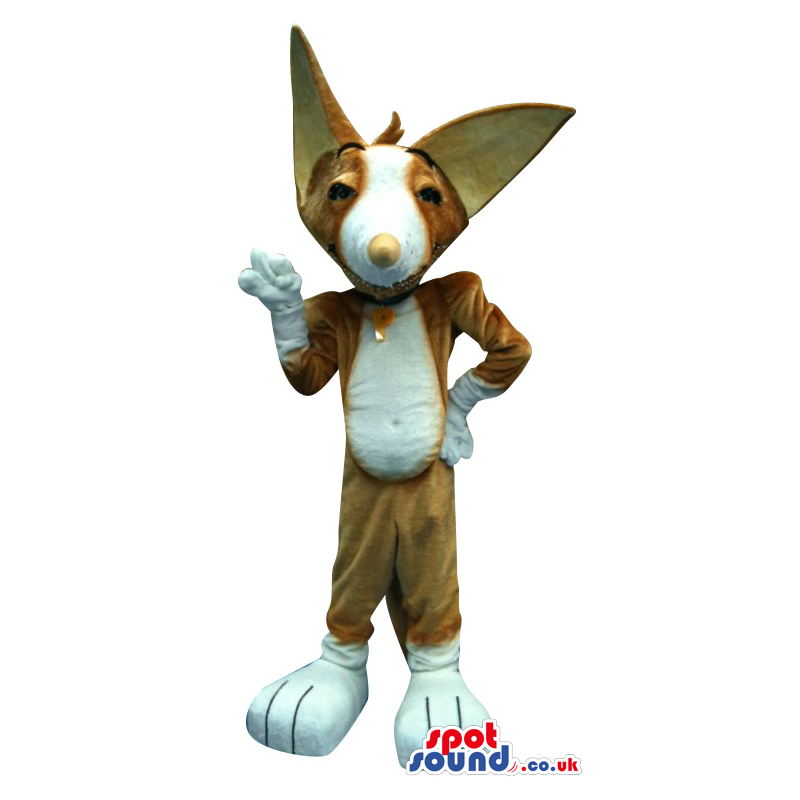 Brown And White Fox Plush Mascot With Big Ears - Custom Mascots