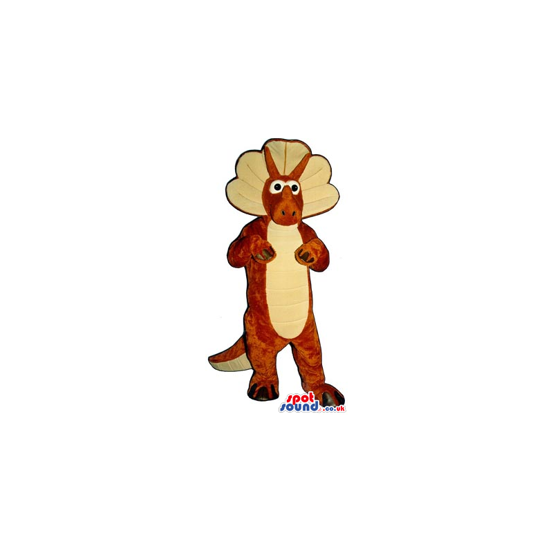 Brown And Beige Dinosaur Plush Mascot - Custom Mascots