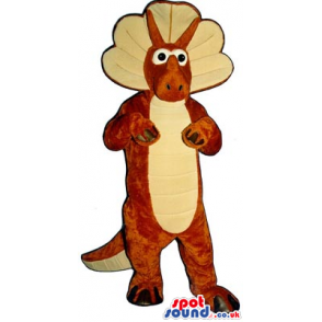 Brown And Beige Dinosaur Plush Mascot - Custom Mascots