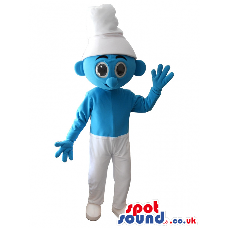 Blue And White Smurf Plush Mascot - Custom Mascots