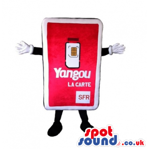 Big Red Sim Card Mascot With No Face - Custom Mascots