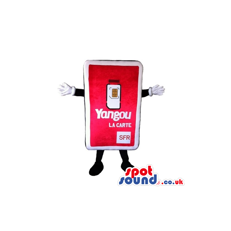 Big Red Sim Card Mascot With No Face - Custom Mascots