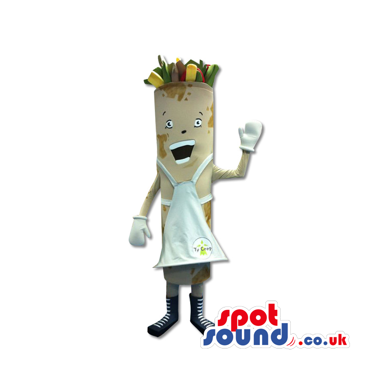 Giant Leek Mascot With A Cook Apron - Custom Mascots