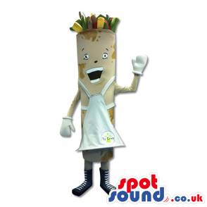 Giant Leek Mascot With A Cook Apron - Custom Mascots