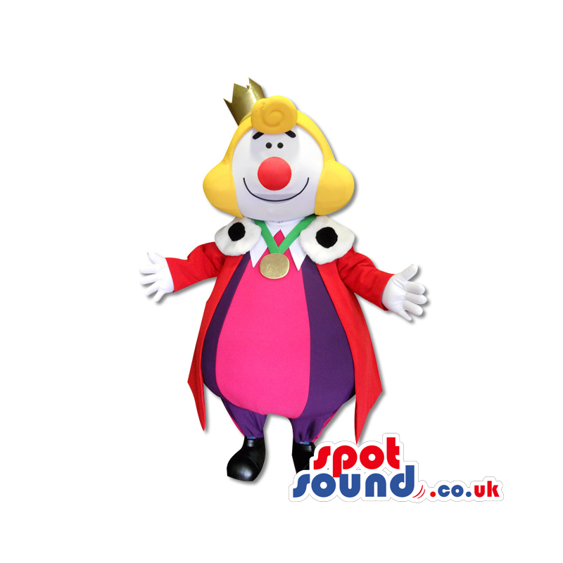 Super Colourful Clown Mascot With Red Big Nose - Custom Mascots