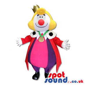 Super Colourful Clown Mascot With Red Big Nose - Custom Mascots